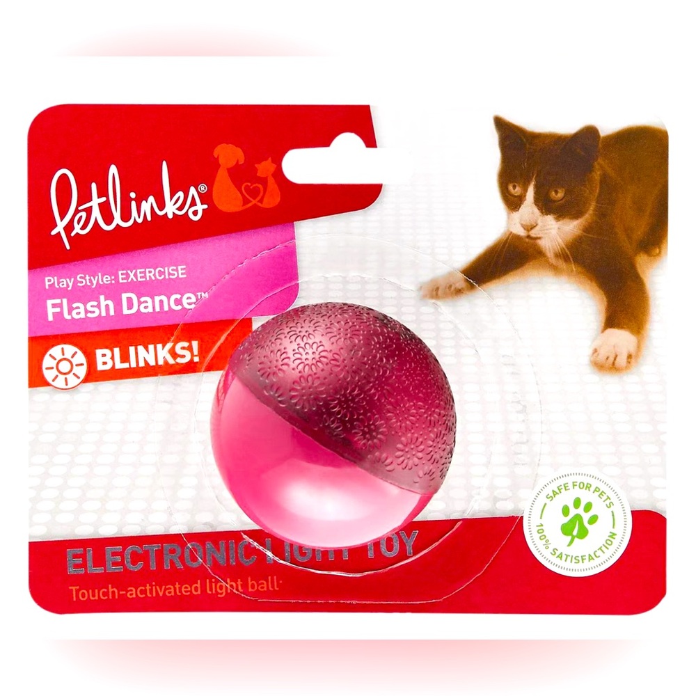Petlinks Flash Dance Electronic Light Ball Cat Toy | Battery Powered | NIP